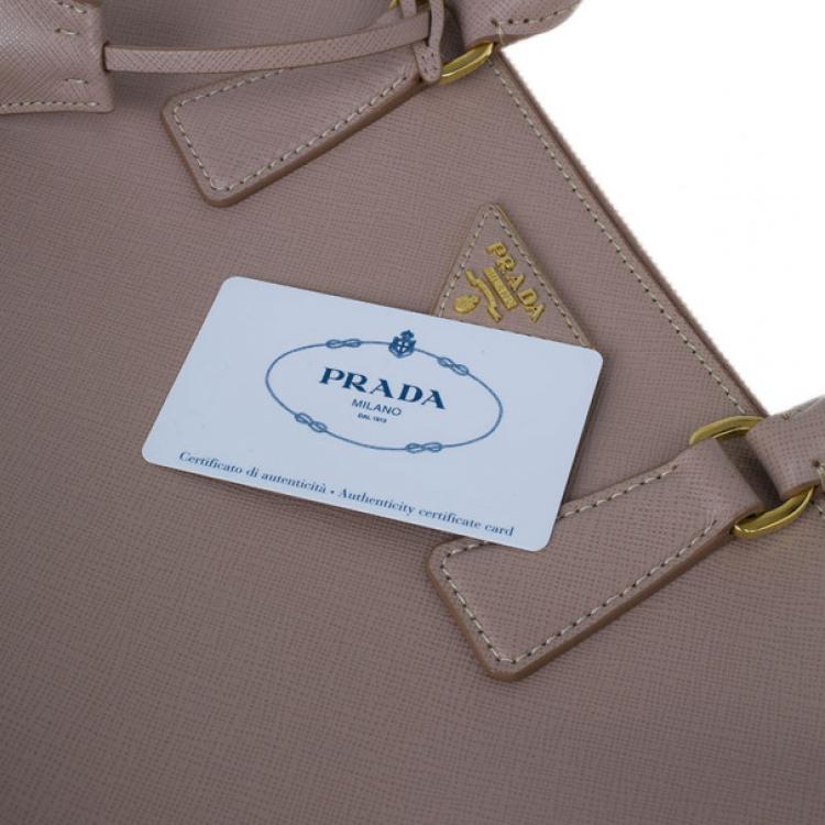Pre Owned Prada Pink Saffiano Lux Double Zip Tote