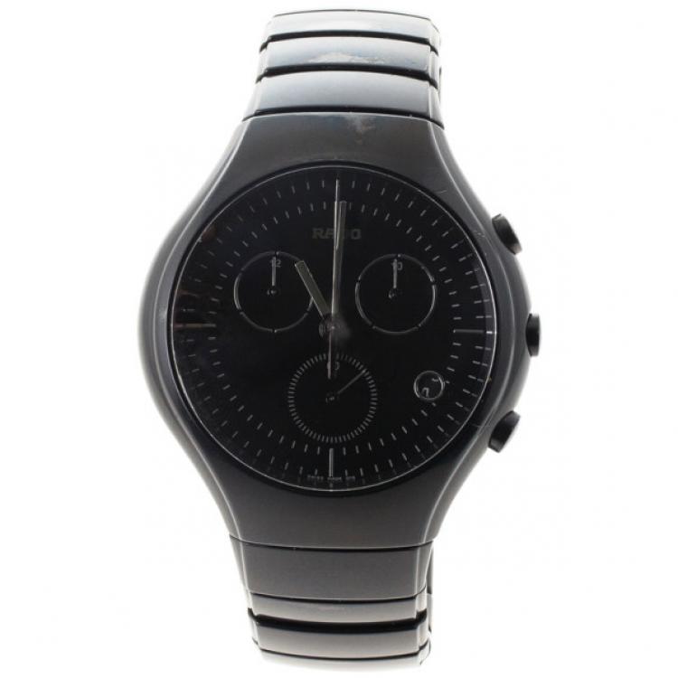 Pre Owned Rado DiaStar True Black Jubilee Ceramic Mens Watch 43 MM
