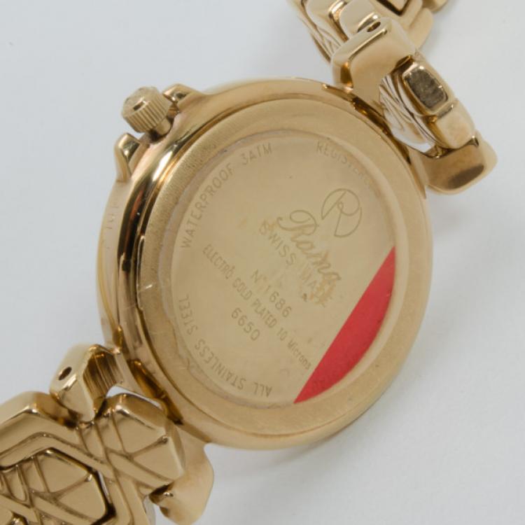 Pre Owned Rama Swiss Watch Jubilee Gold Plated with Date Ladies Wristwatch