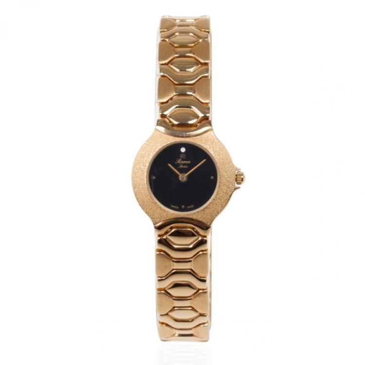 Pre Owned Rama Swiss Watch GoldPlated SS Womens Wristwatch 24 MM