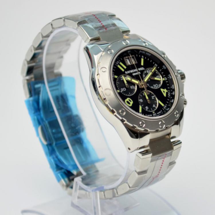 Pre Owned Raymond Weil Tango Black Chronograph Mens Watch