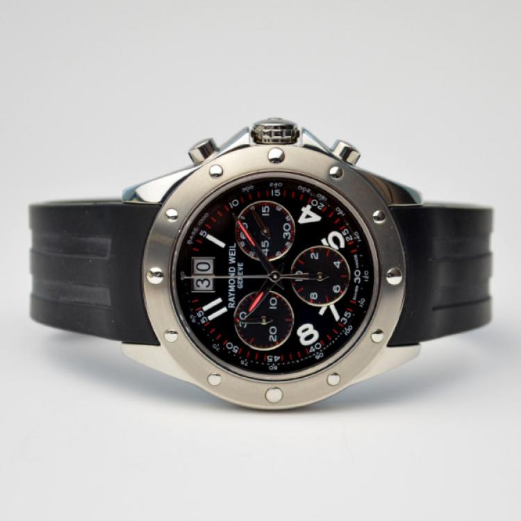 Pre Owned Raymond Weil Tango SS Black Mens Chronograph 