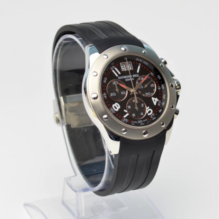 Pre Owned Raymond Weil Tango SS Black Mens Chronograph 