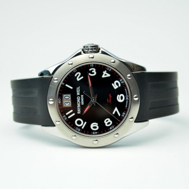 Pre Owned Raymond Weil Tango SS Black Mens Wristwatch 
