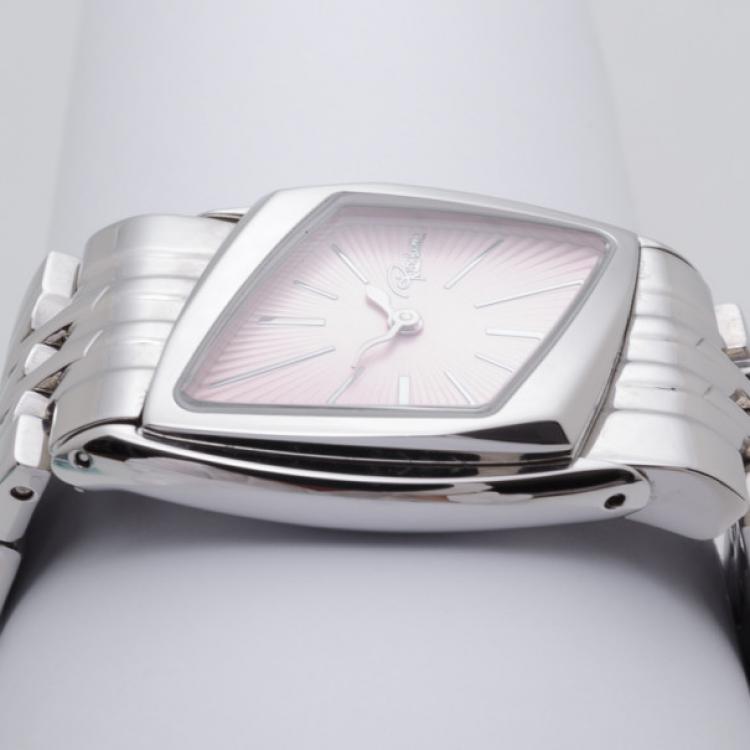 Pre Owned Roberto Cavalli Stainless Steel Case and Bracelet Pink Dial