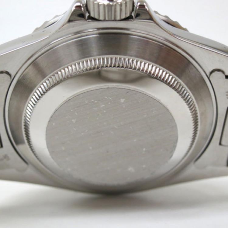 Pre Owned Rolex Submariner Non Date Wristwatch Black Silver Mens 