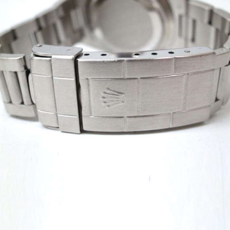 Pre Owned Rolex Submariner Non Date Wristwatch Black Silver Mens 