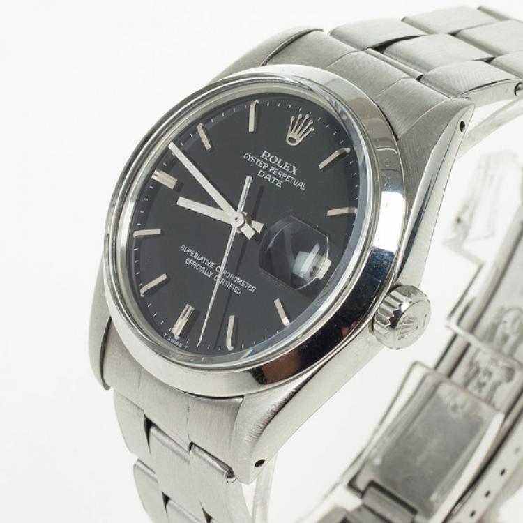 مملوكة مسبقًا Rolex Datejust Stainless Steel Black Mens Wristwatch 36 MM