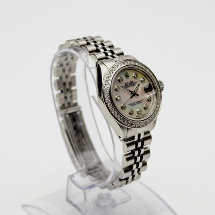 Pre Owned Rolex Datejust MOP Diamond Womens Wristwatch 26 MM