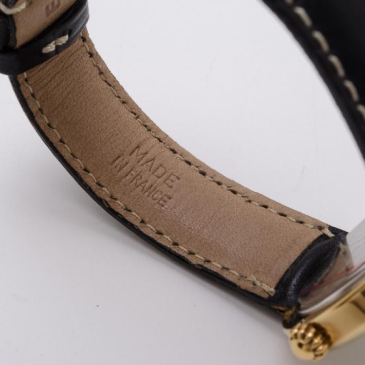 Pre Owned Yves Saint Laurent Gold Plated Two Toned Dial Ladies Wristwatch