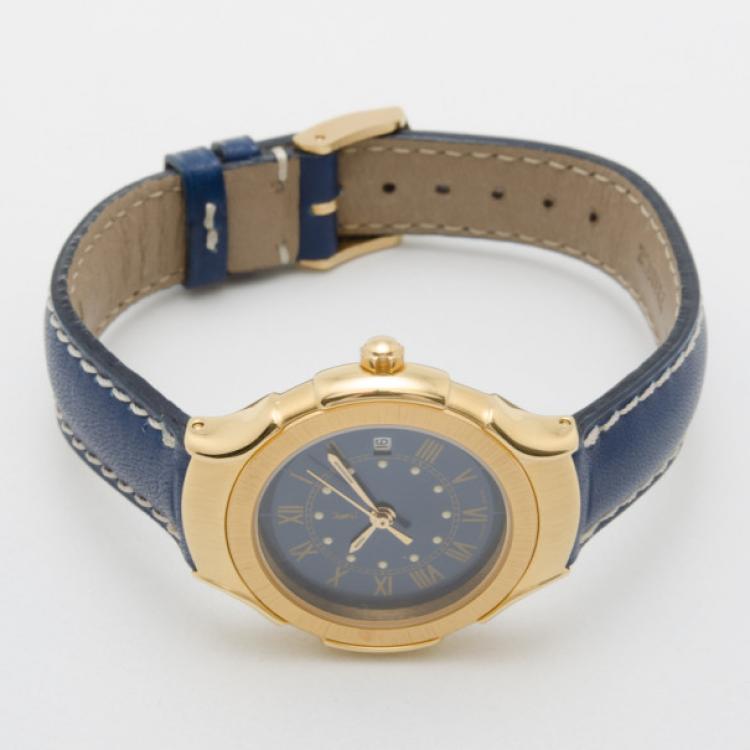 Pre Owned Yves Saint Laurent Date Gold Plated Classic Collection Unisex Wristwatch