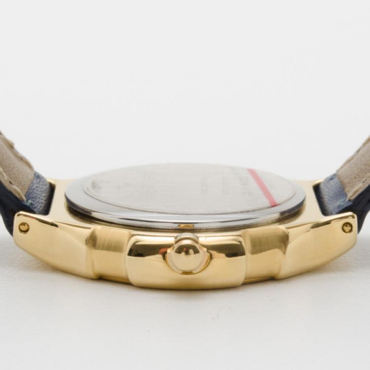 Pre Owned Yves Saint Laurent Date Gold Plated Classic Collection Unisex Wristwatch
