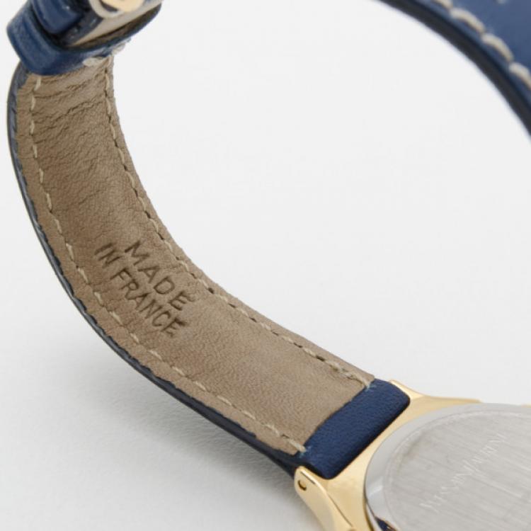 Pre Owned Yves Saint Laurent Date Gold Plated Classic Collection Unisex Wristwatch