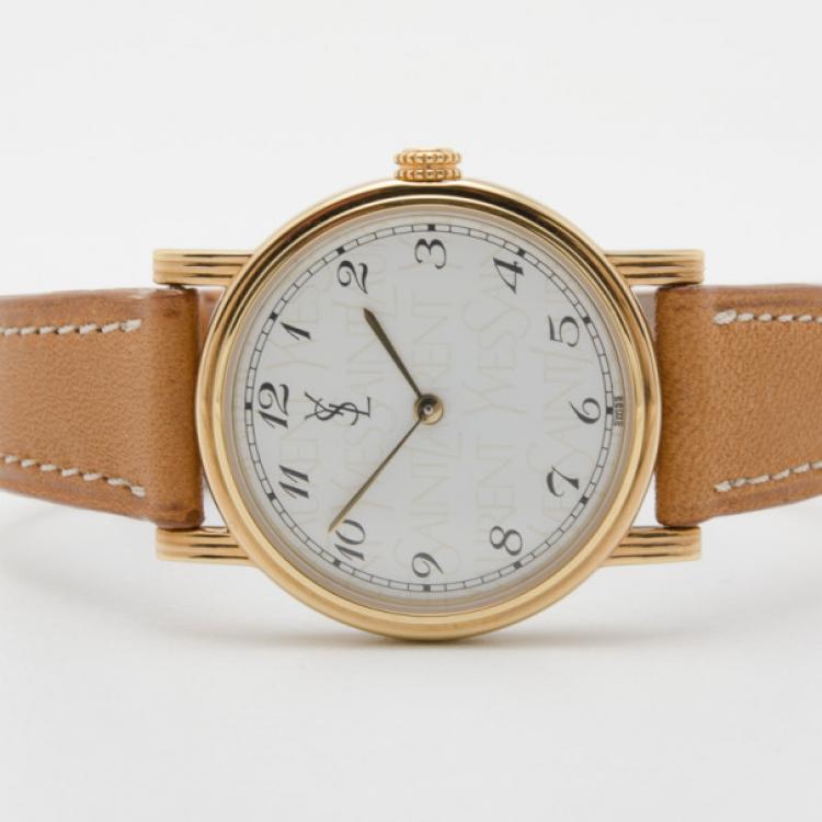Pre Owned Yves Saint Laurent Gold Plated Classic Collection Ladies Wristwatch