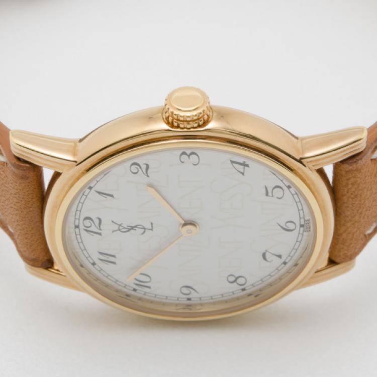 Pre Owned Yves Saint Laurent Gold Plated Classic Collection Ladies Wristwatch