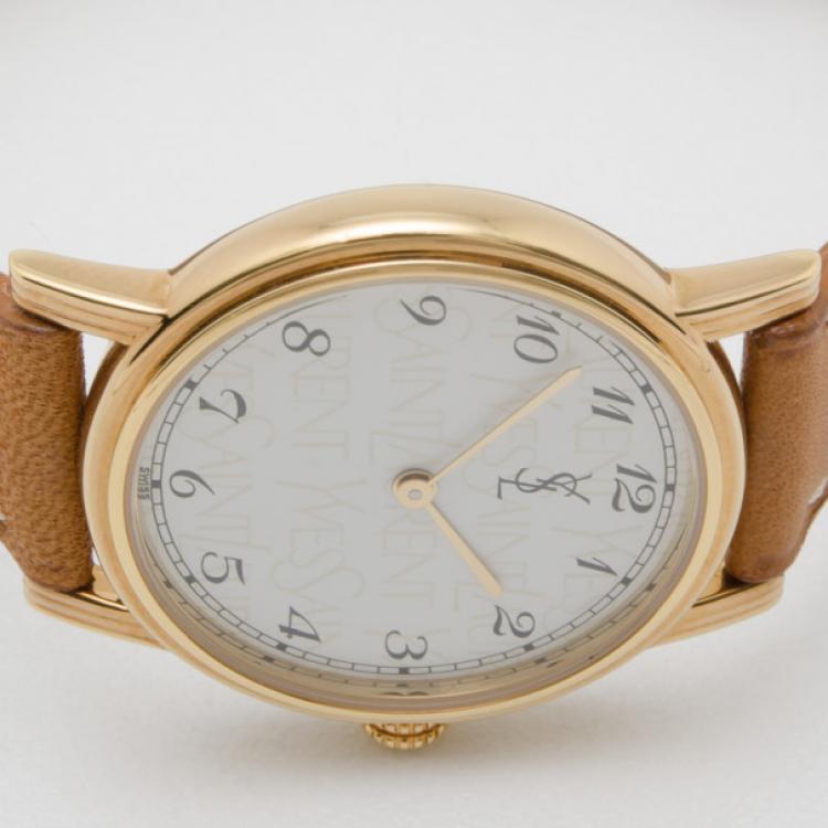 Pre Owned Yves Saint Laurent Gold Plated Classic Collection Ladies Wristwatch