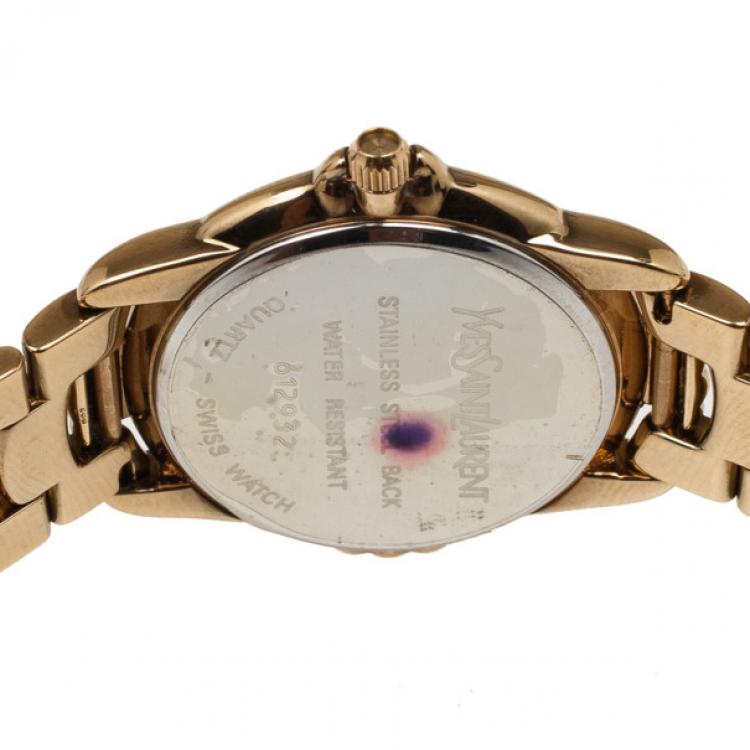 Pre Owned Yves Saint Laurent Gold Plated SS Womens Wristwatch 30 MM