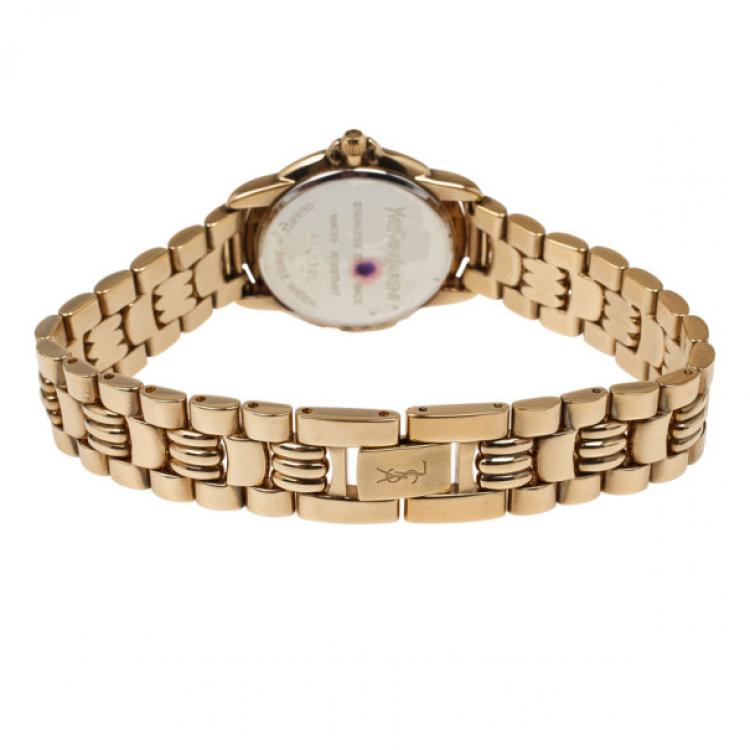 Pre Owned Yves Saint Laurent Gold Plated SS Womens Wristwatch 30 MM