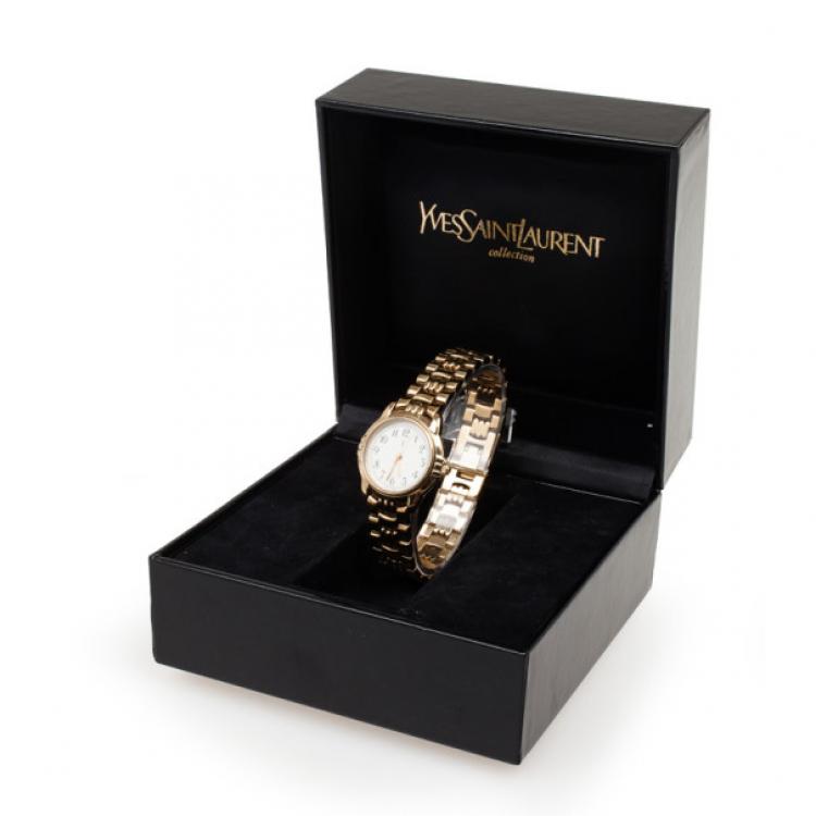 Pre Owned Yves Saint Laurent Gold Plated SS Womens Wristwatch 30 MM