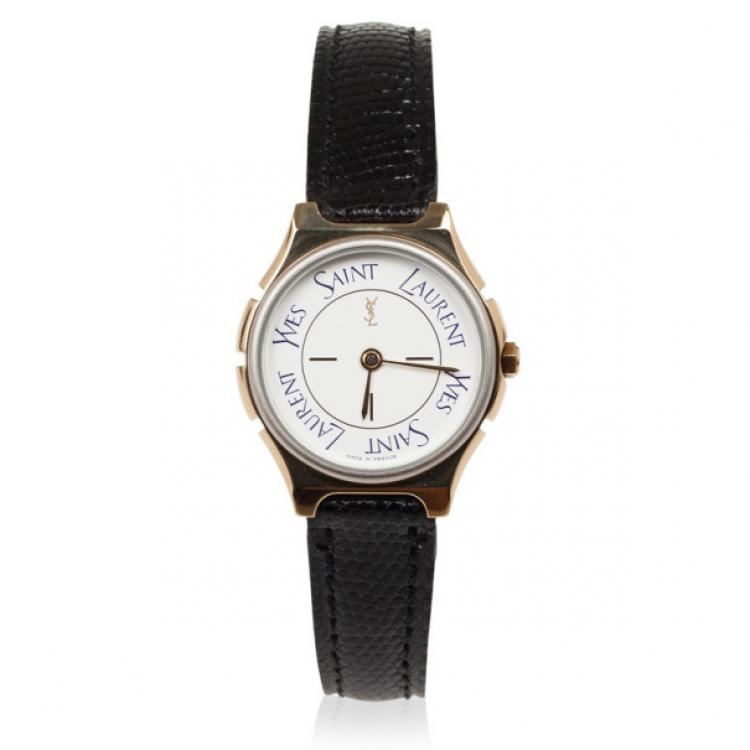 مملوكة مسبقًا Yves Saint Laurent SS Leather Womens Wristwatch 26 MM