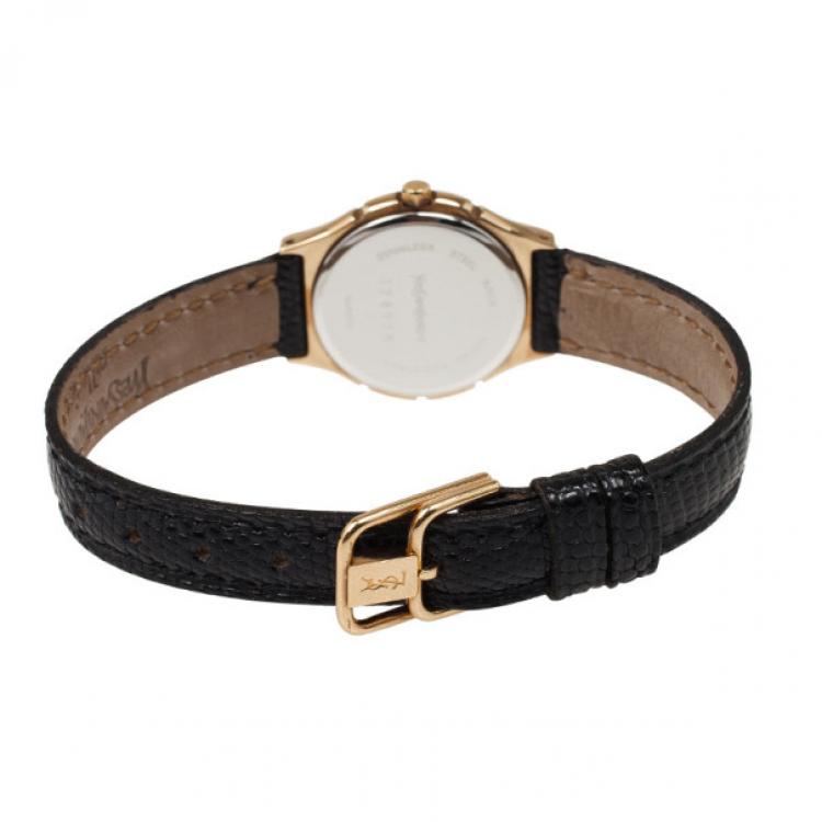 مملوكة مسبقًا Yves Saint Laurent SS Leather Womens Wristwatch 26 MM