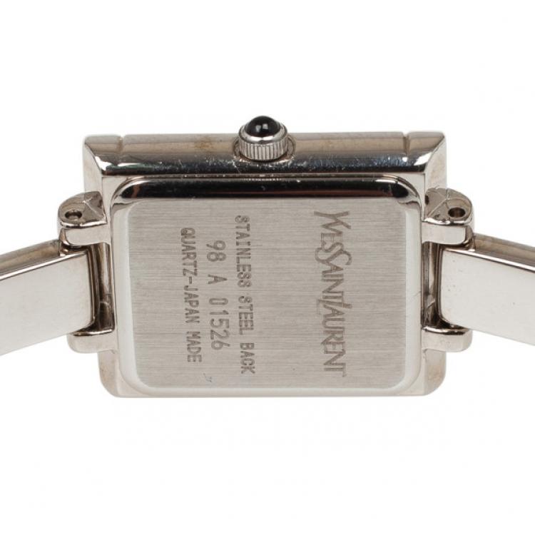 مملوكة مسبقًا Saint Laurent Paris Bangle SS Womens Wristwatch 20 MM