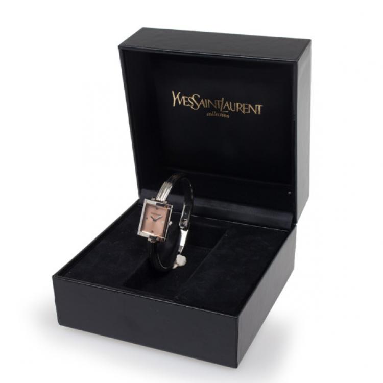 مملوكة مسبقًا Saint Laurent Paris Bangle SS Womens Wristwatch 20 MM