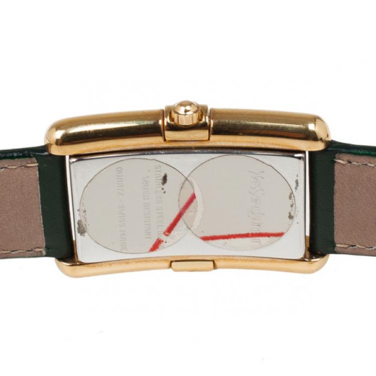 Pre Owned Saint Laurent Paris Rectangular SS Womens Wristwatch 30 MM