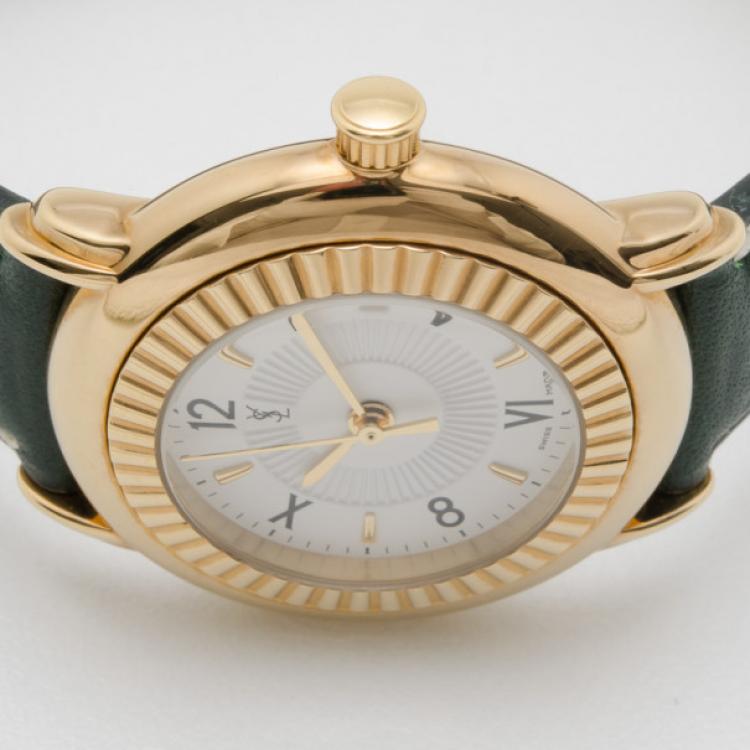 Pre Owned Yves Saint Laurent Gold Plated Herrenuhr Unisex Wristwatch