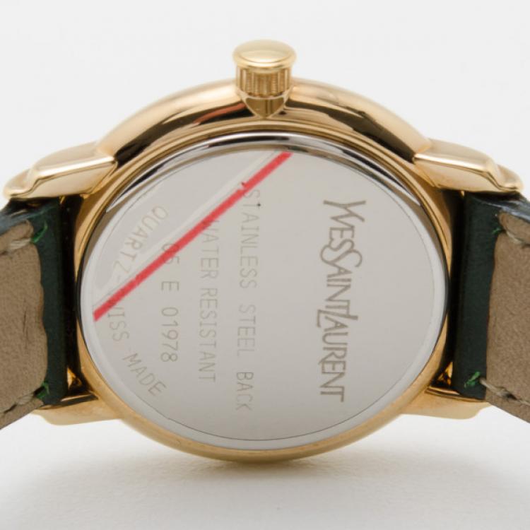 Pre Owned Yves Saint Laurent Gold Plated Herrenuhr Unisex Wristwatch