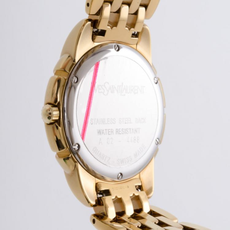 Pre Owned Yves Saint Laurent Gold Plated Swiss Made Unisex Watch
