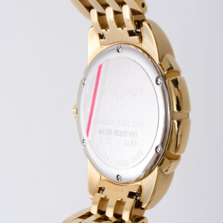 Pre Owned Yves Saint Laurent Gold Plated Swiss Made Unisex Watch