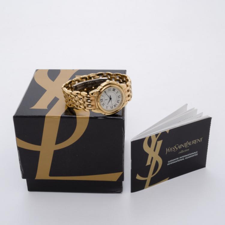 Pre Owned Yves Saint Laurent Gold Plated Swiss Made Unisex Watch
