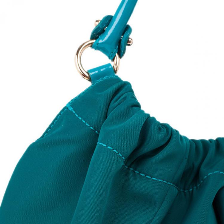 Pre Owned Salvatore Ferragamo Green Nylon Hobo