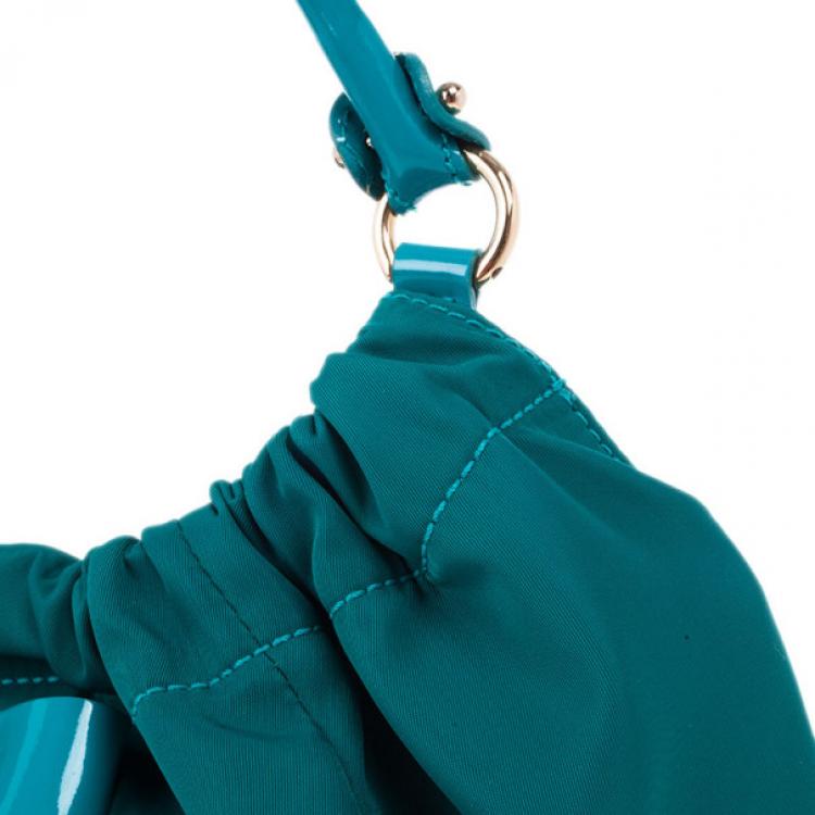 Pre Owned Salvatore Ferragamo Green Nylon Hobo
