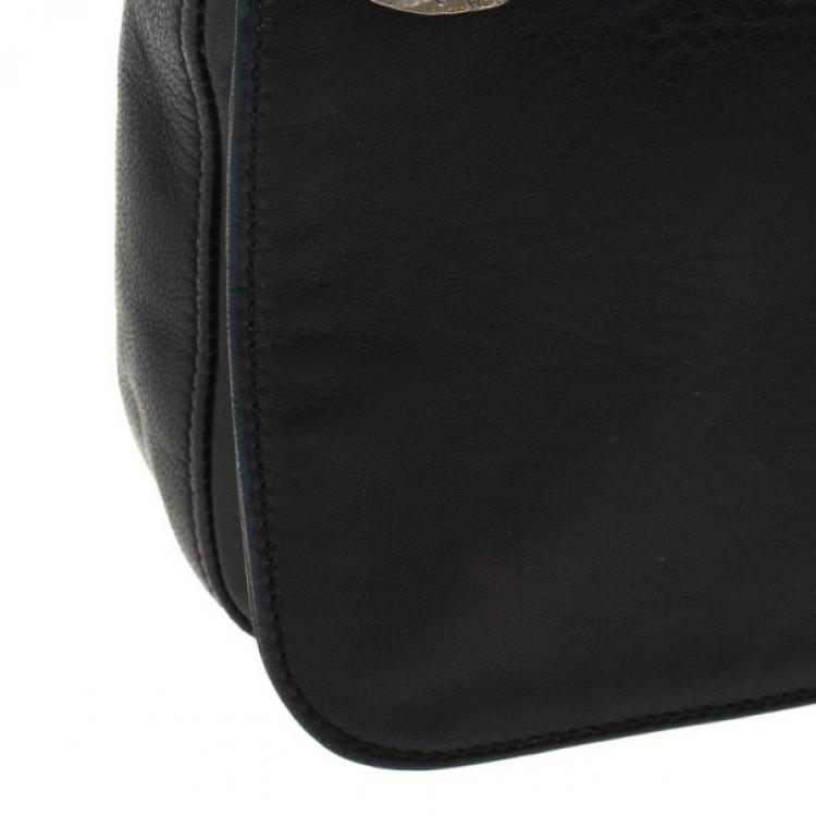 Pre Owned Salvatore Ferragamo Black Leather Chain Shoulder Bag