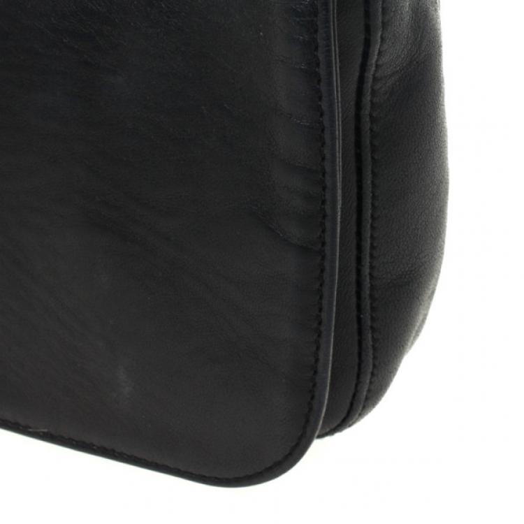Pre Owned Salvatore Ferragamo Black Leather Chain Shoulder Bag