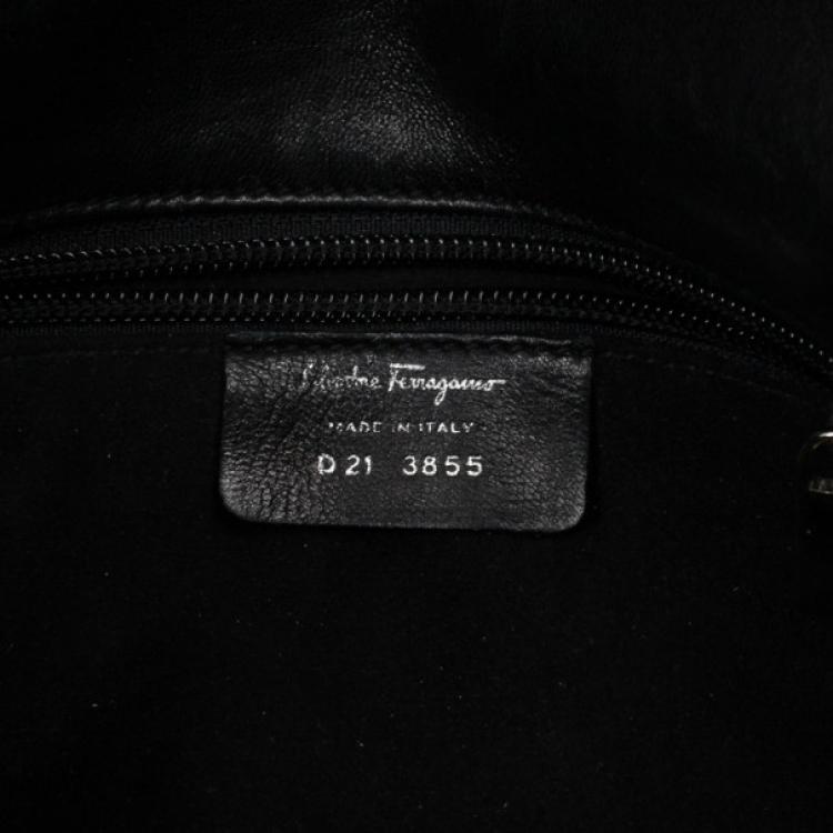 Pre Owned Salvatore Ferragamo Black Leather Chain Shoulder Bag