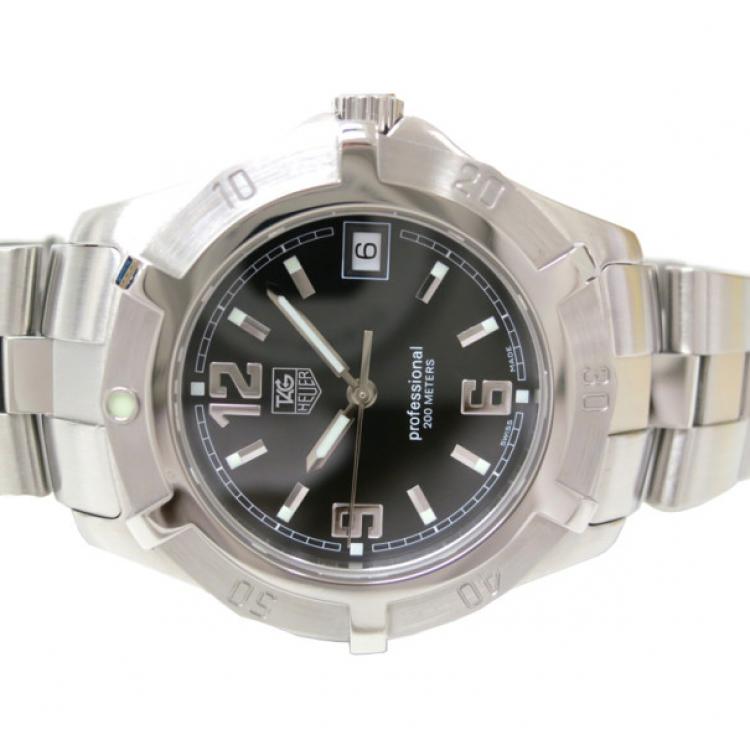 Pre Owned Tag Heuer 2000 Exclusive Wristwatch SS Black Mens