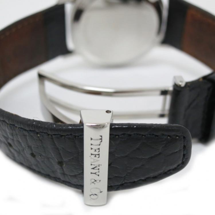 Pre Owned Tiffany & Co. Stainless Steel Atlas Womens Chronograph 35 MM