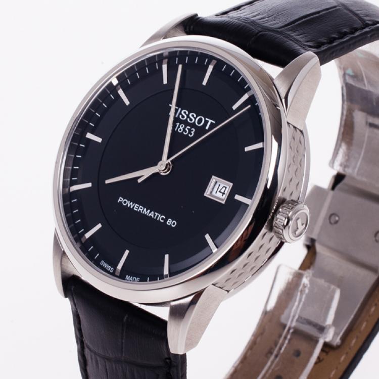 Pre Owned Tissot Black Stainless Steel Powermatic 80 Men's Wristwatch 41MM