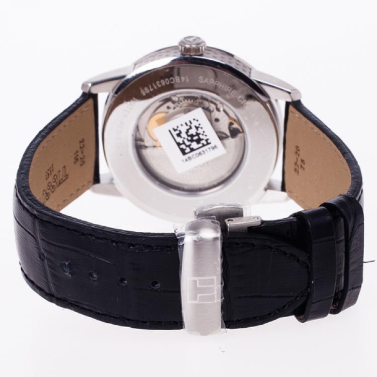 Pre Owned Tissot Black Stainless Steel Powermatic 80 Men's Wristwatch 41MM