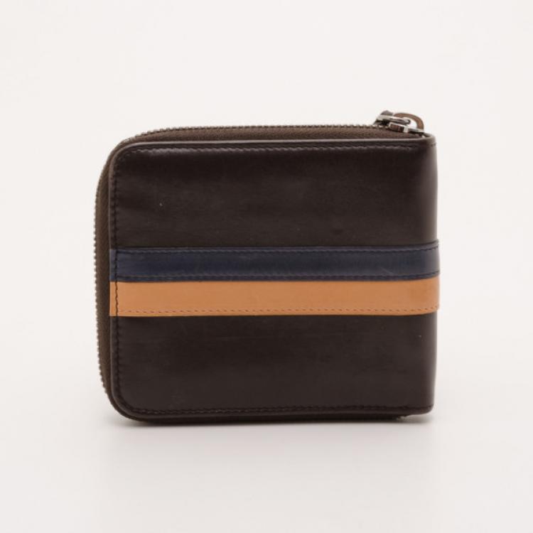Pre Owned Tod's Navy Striped Wallet