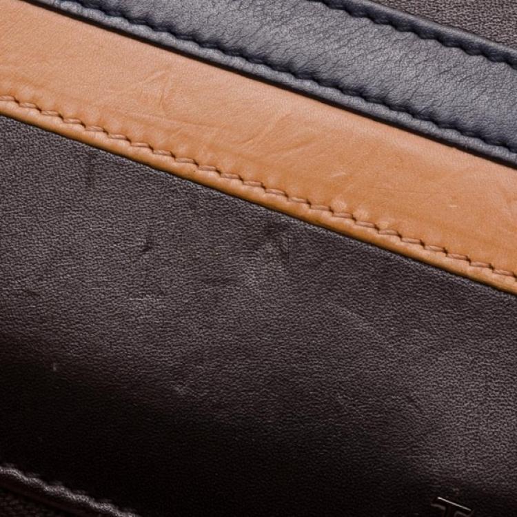 Pre Owned Tod's Navy Striped Wallet