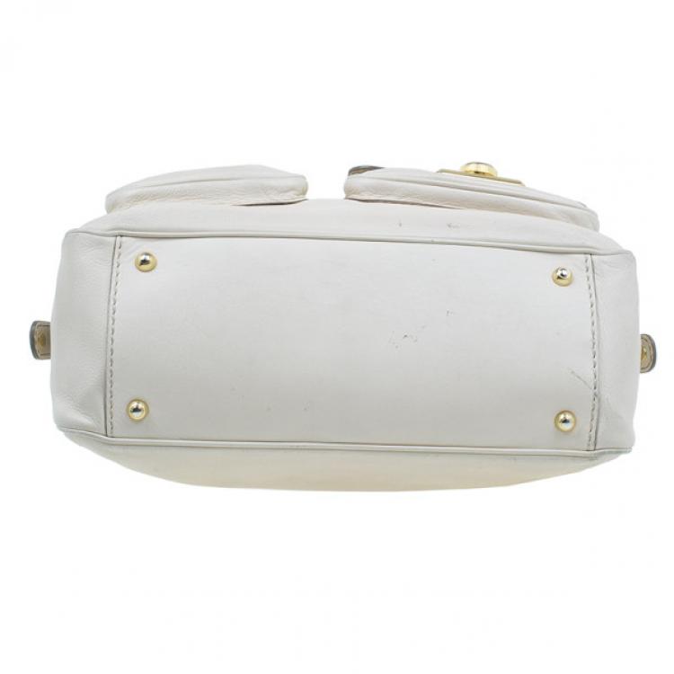 Pre Owned Tod's Cream Tracolla Media Tote