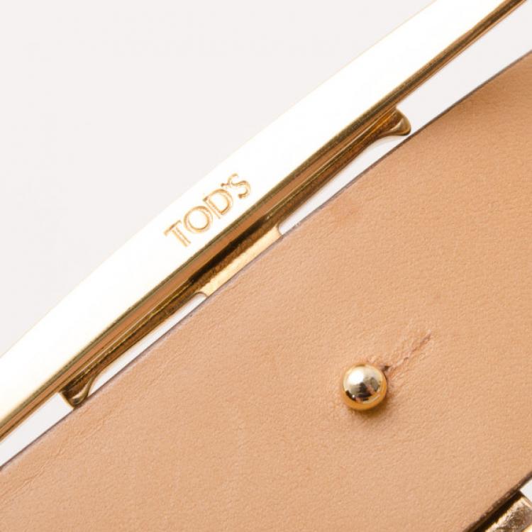 Pre Owned Tod's Brown Leather T Buckle Belt