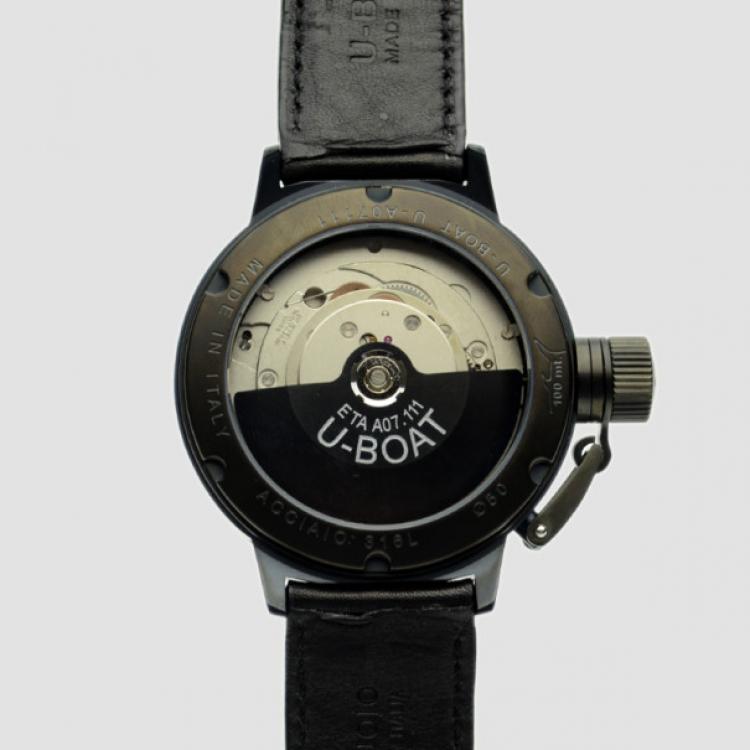 Pre Owned U-Boat Black FlightDeck SS Mens Wristwatch 50 MM