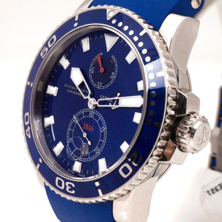 Pre Owned Ulysse Nardin Sport Power Reserve 18K White Gold Rubber Mens Wristwatch 44 MM