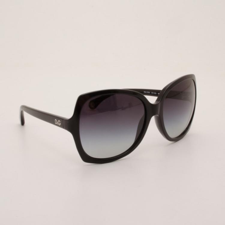 Pre Owned D&amp;G Black Oversized Sunglasses 3036