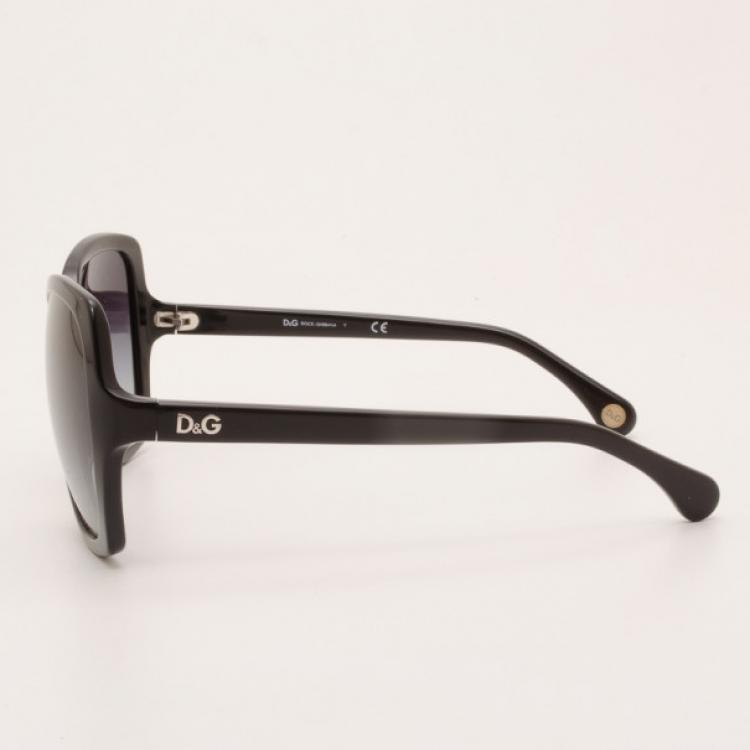 Pre Owned D&amp;G Black Oversized Sunglasses 3036